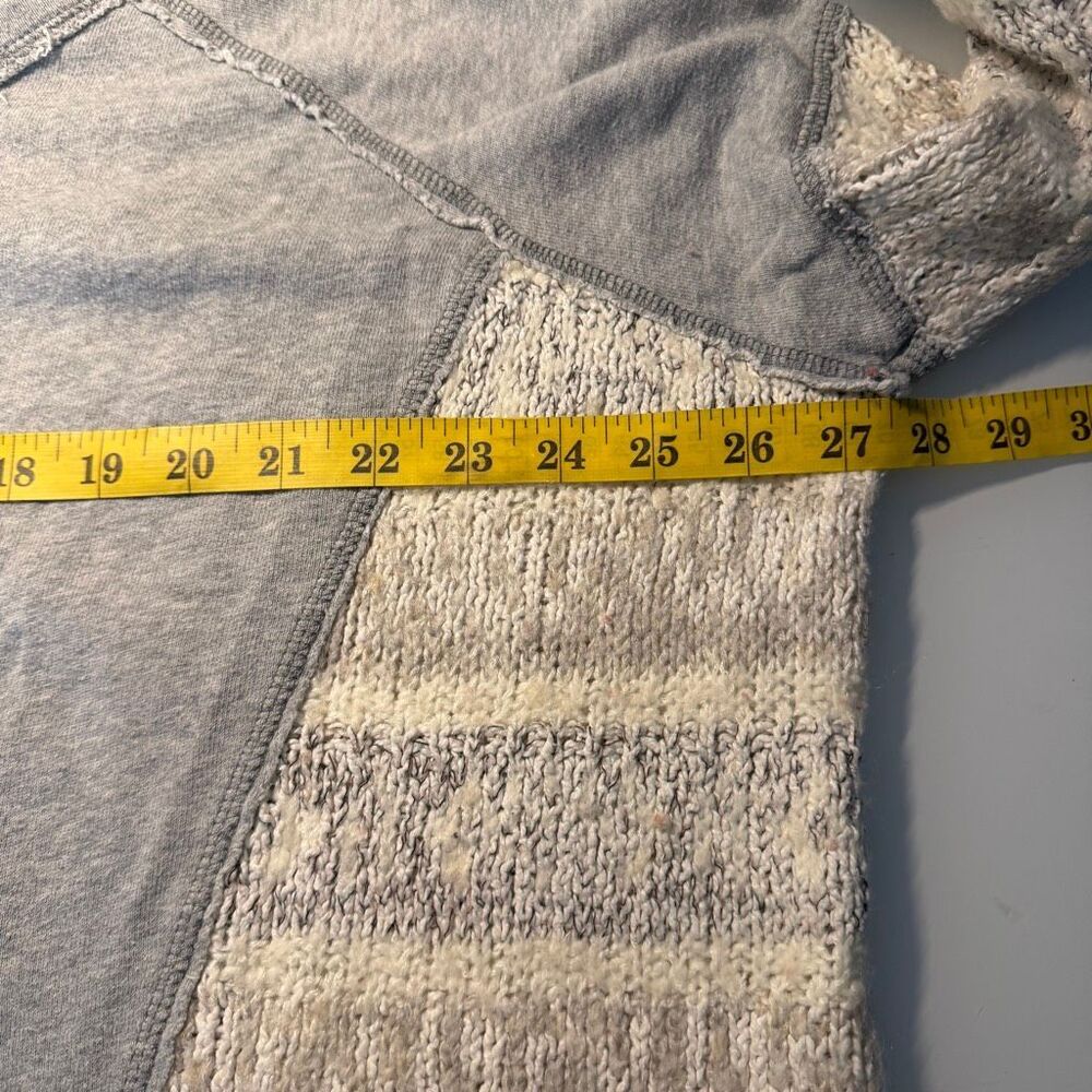 Free People Gray Oversized Boxy Scoop Neck Long Sleeve Pullover Sweater Medium - Picture 8 of 10